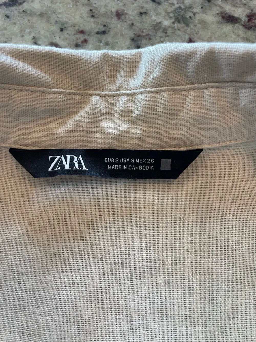 Zara linen blend Beige Utility Belted Romper S